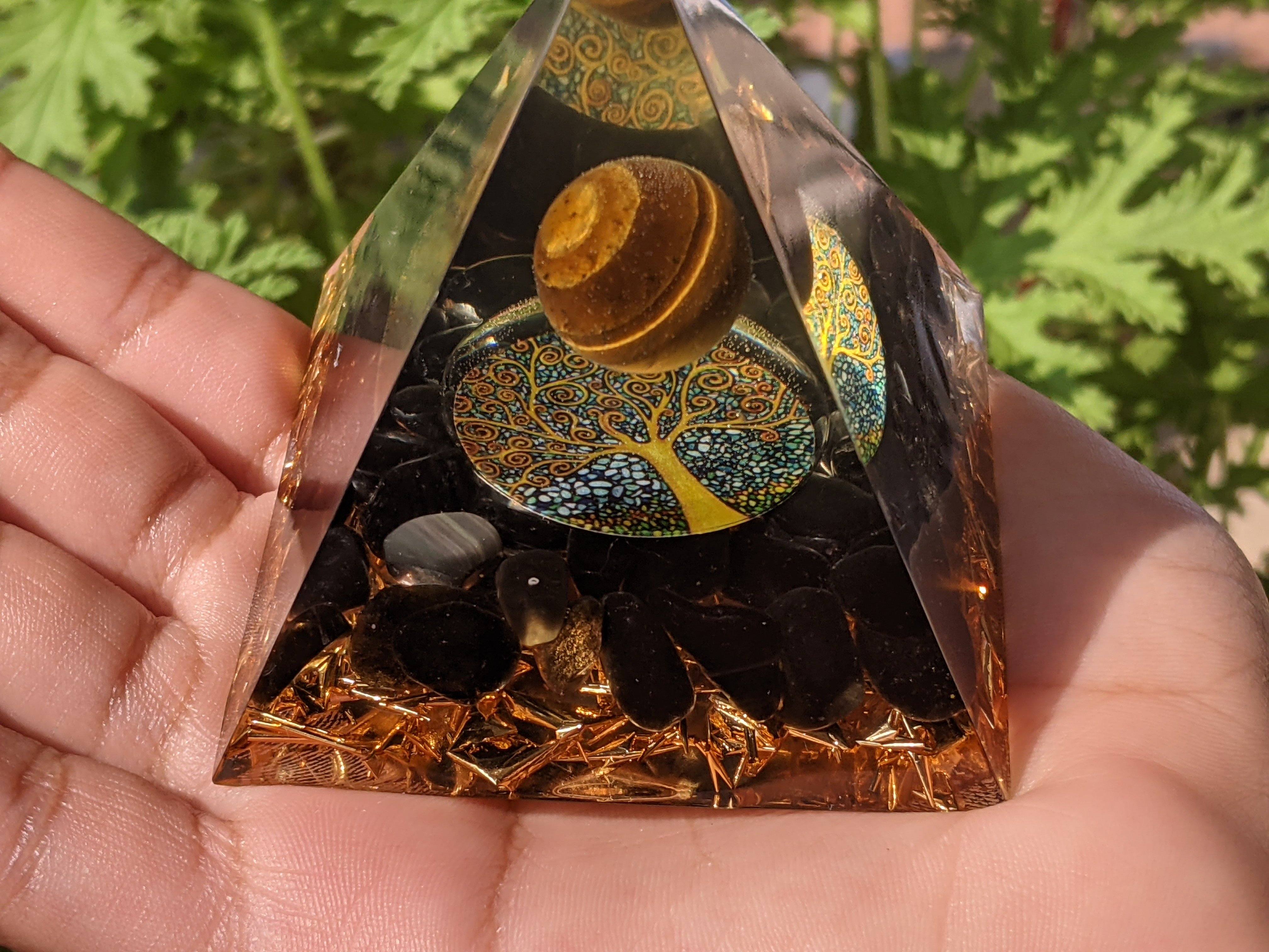 Powerful Tigers eyes orgone store wand with sun