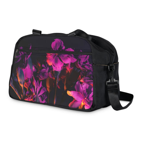 Bolsa de gimnasio con flores motivacionales para viajes nocturnos y gimnasia
