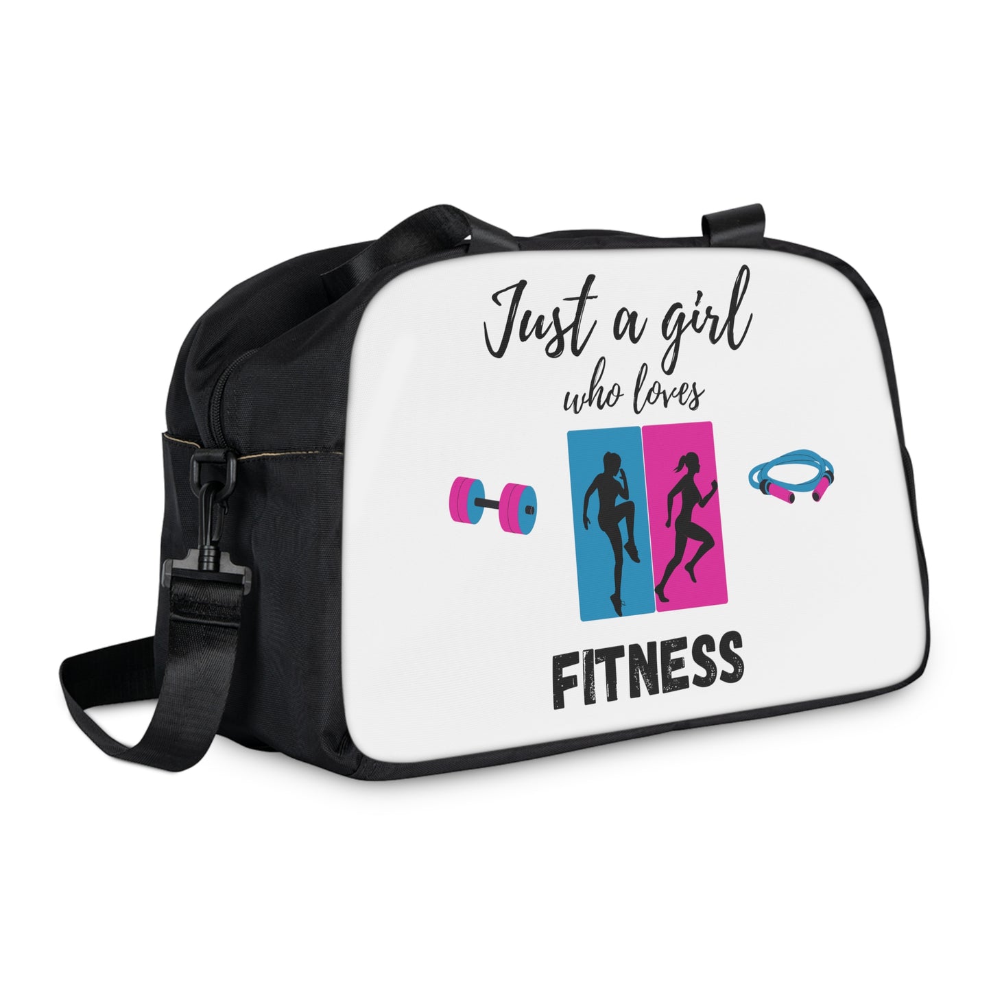 White Fitness Gym Bag/ Overnight/ Travel , Carry-On, Gymnastics/ Diaper/ Track Bag