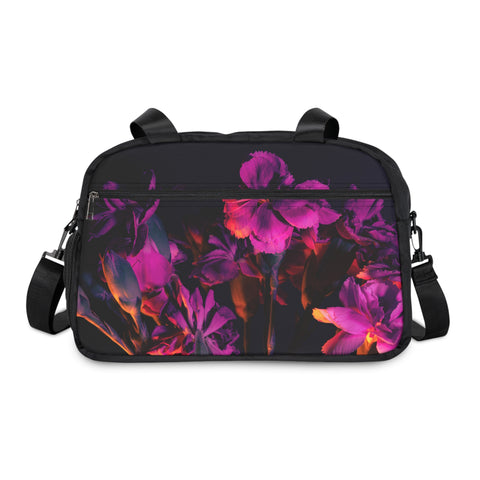 Bolsa de gimnasio con flores motivacionales para viajes nocturnos y gimnasia