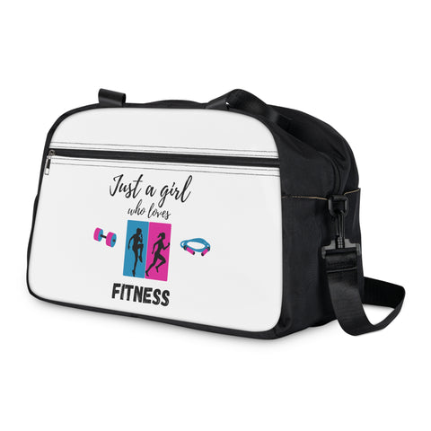 White Fitness Gym Bag/ Overnight/ Travel , Carry-On, Gymnastics/ Diaper/ Track Bag
