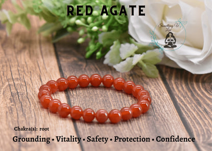 Bracelet - Reg Agate, Azurite Malachite, Labradorite Natural Stone Healing Crystal Bead Bracelets