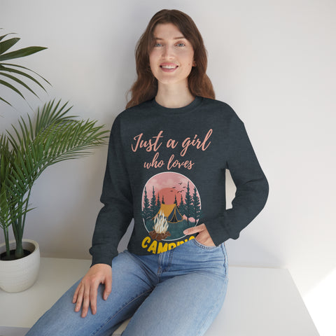 Girl Who Camps Crewneck Sweatshirt