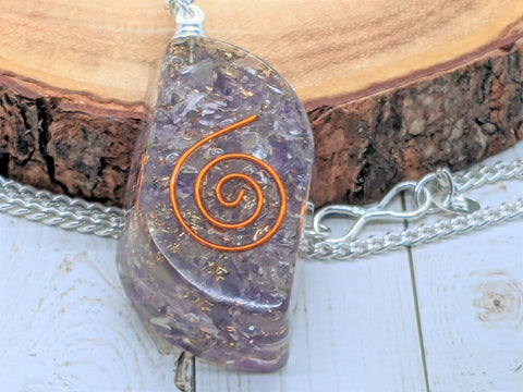 Necklace - Black Tourmaline, Amethyst, Moonstone, Tiger's Eye Orgone Necklace