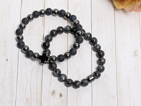 Bracelet - Hematite Charm Natural Stone Bracelets For Him