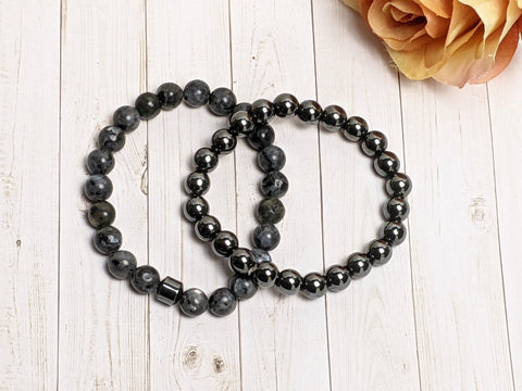 Bracelet - Hematite Charm Natural Stone Bracelets For Him