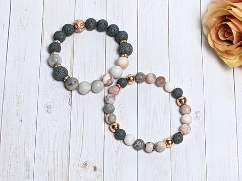 Tranquility, Grounding, & Protection Couples Distance Crystal Bead Bracelets | Something U Luv