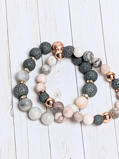 Tranquility, Grounding, & Protection Couples Distance Crystal Bead Bracelets | Something U Luv