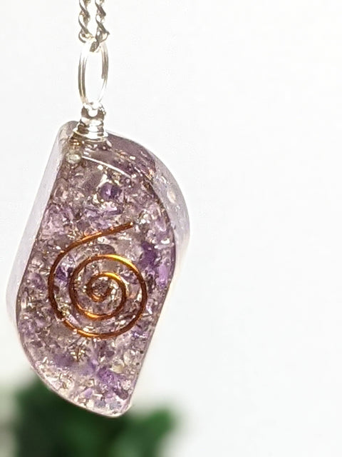 Necklace - Black Tourmaline, Amethyst, Moonstone, Tiger's Eye Orgone Necklace