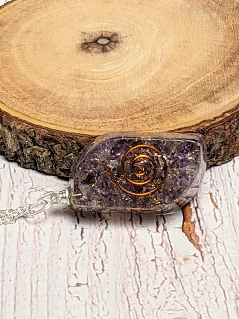 Necklace - Black Tourmaline, Amethyst, Moonstone, Tiger's Eye Orgone Necklace