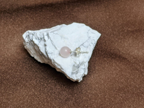 Earrings - Natural Stone Stud Earrings With 925 Sterling Silver Backing