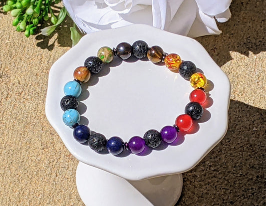 Diffuser Chakra Stone Bracelet for Kids