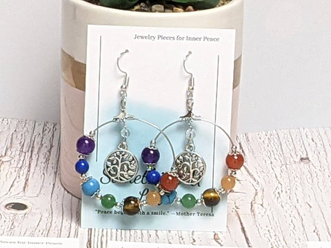 Earrings - Chakra Balancing Beaded Dangle Earrings