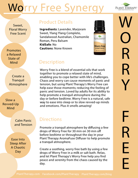 Worry Free Essential Oil Synergy Blend & No Worries KidSafe Blend by Plant Therapy