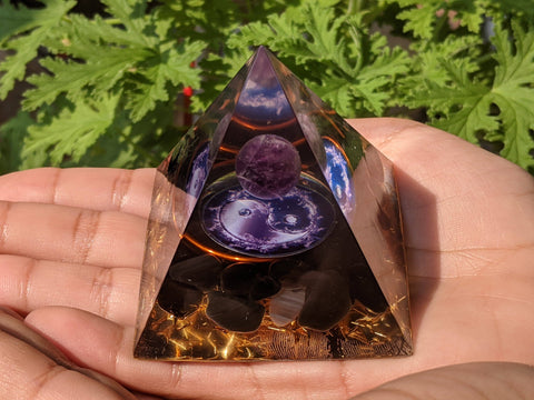 Amethyst Obsidian  Orgone Pyramid