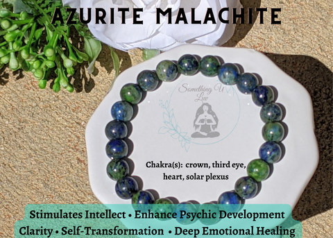 Natural Stone Bead Bracelets – Choose Red Agate, Azurite Malachite, or Labradorite