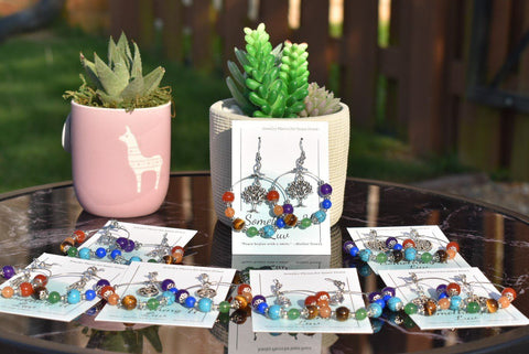 Earrings - Chakra Balancing Beaded Dangle Earrings