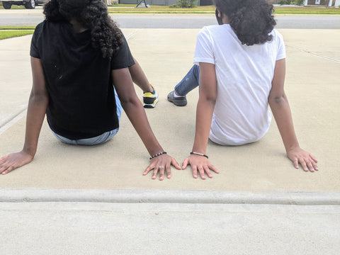 Black Frosted Matte  Couples Distance Bracelet | Something U Luv