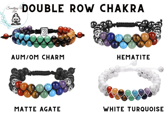 Bracelet - Double Row 7 Chakra Yoga Adjustable Bead Bracelet