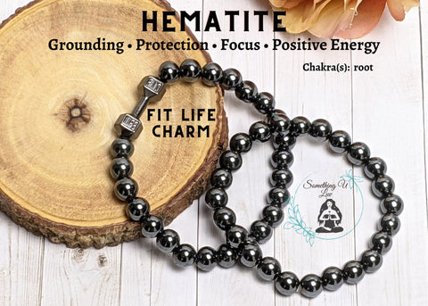 Positive Vibes Grounding, Protection & Concentration Hematite Bracelet For Him - Something U Luv