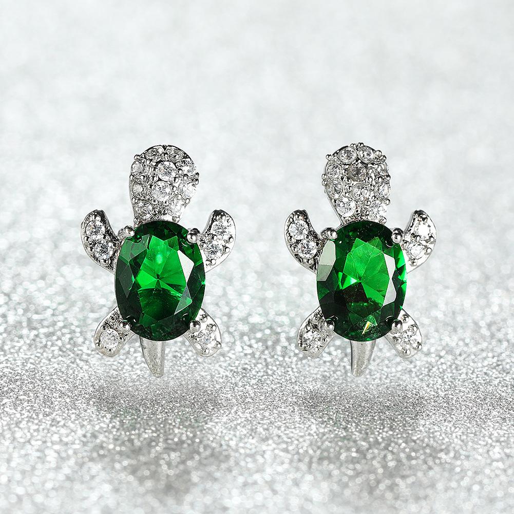 Stud Earrings - Green Turtle Earrings , may birthday earrings
