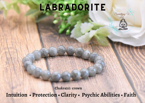 Bracelet - Reg Agate, Azurite Malachite, Labradorite Natural Stone Healing Crystal Bead Bracelets