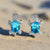 Stud Earrings - Blue Turtle Earrings 