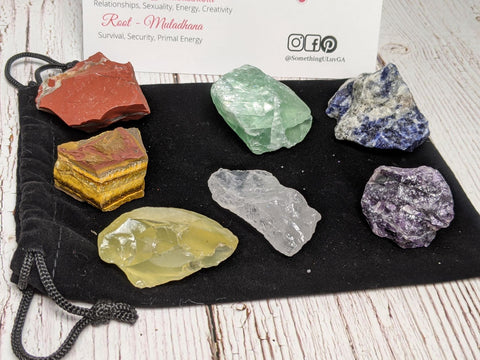 Crystals - 7pc Chakra Raw  Crystal Set
