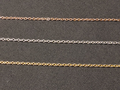 Necklaces - 20" & 24” Long, Silver, Rose Gold Colored, Gold Colored Stainless Steel Flat Chain For Men, Women