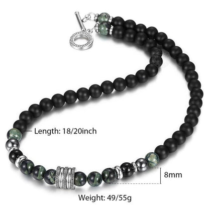 Necklace - Charm Retro Beaded Energy Chakra Choker Necklaces, Tiger Eye, Jasper And Onyx