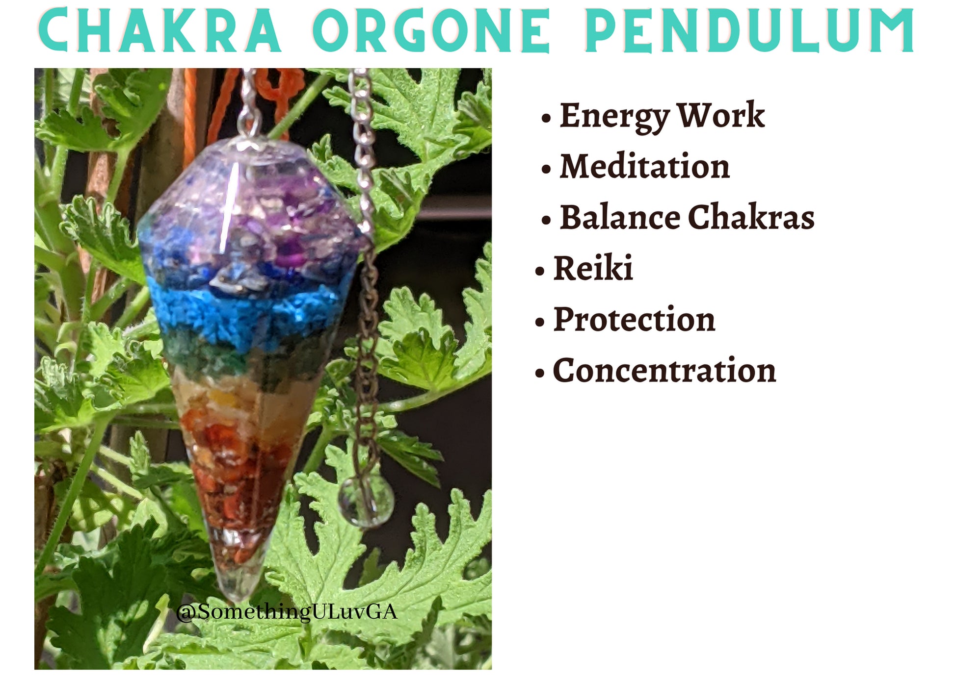 7 Chakra Orgone Energy Balancing Pendulum | Something U Luv  #chakra reiki tool pendulum