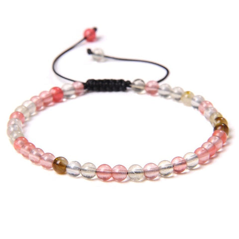 Bracelet - 4mm Beaded Adjustable Natural Stone Energy Chakra Bracelets For Men Women Kids