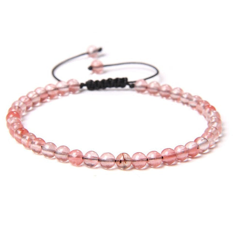 Bracelet - 4mm Beaded Adjustable Natural Stone Energy Chakra Bracelets For Men Women Kids